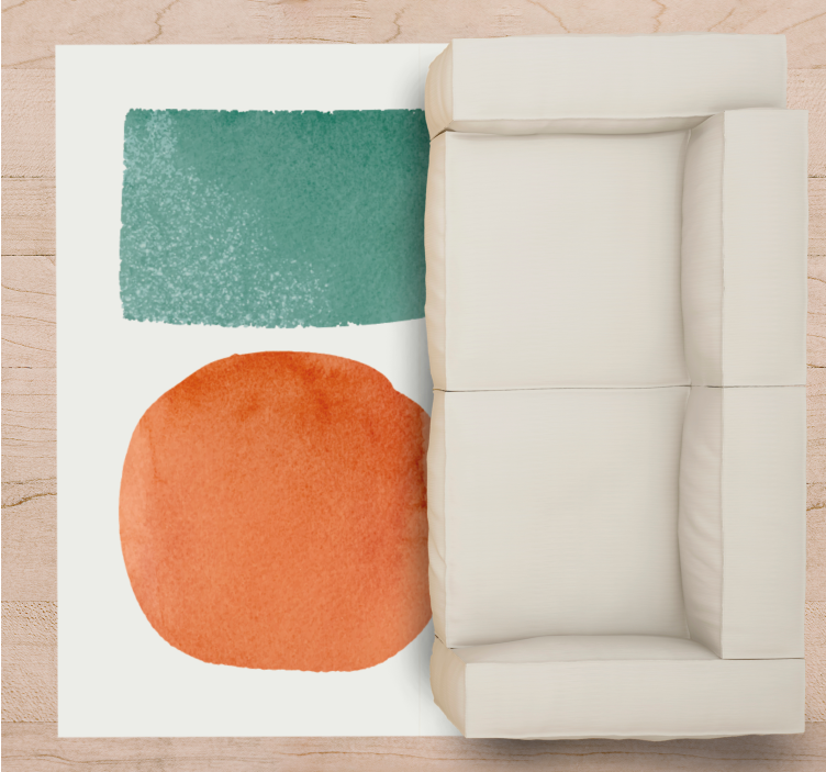 도트 앤 스퀘어 미니멀리즘 디자인 러그 - TenStickers