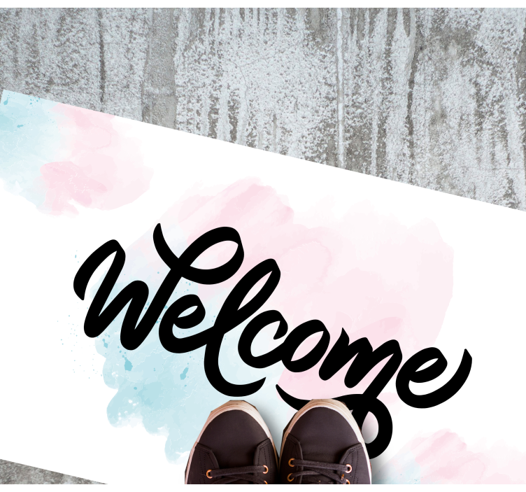 비닐 현관 카펫 아쿠아렐라 환영합니다 - TenStickers