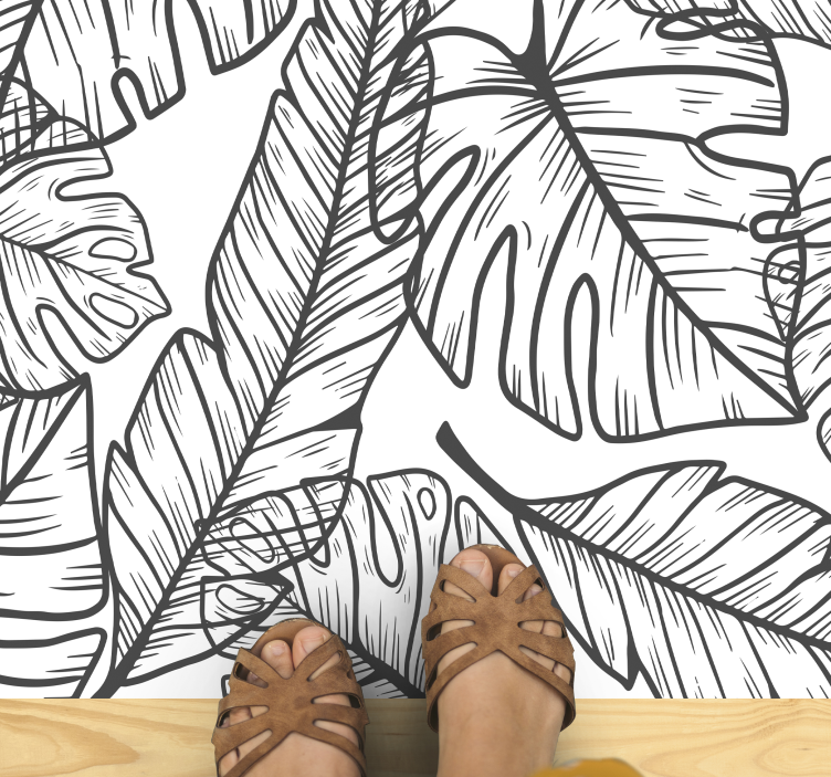 비닐 현관 카펫 자연에서 영감을 받은 잎사귀 - TenStickers