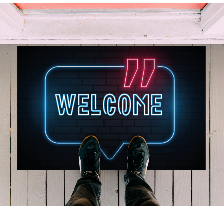 비닐 현관 카펫 네온 블루 사인 - TenStickers