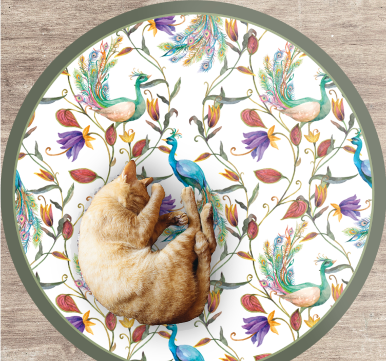 비닐 카펫 꽃과 식물 아름다운 공작꽃 블룸 - TenStickers