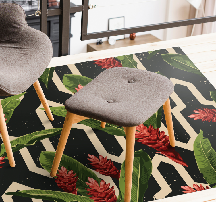 비닐 카펫 꽃과 식물 식물 기하학 - TenStickers