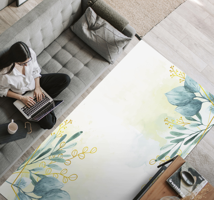 비닐 카펫 꽃과 식물 보태니컬 모티프의 우아함 - TenStickers