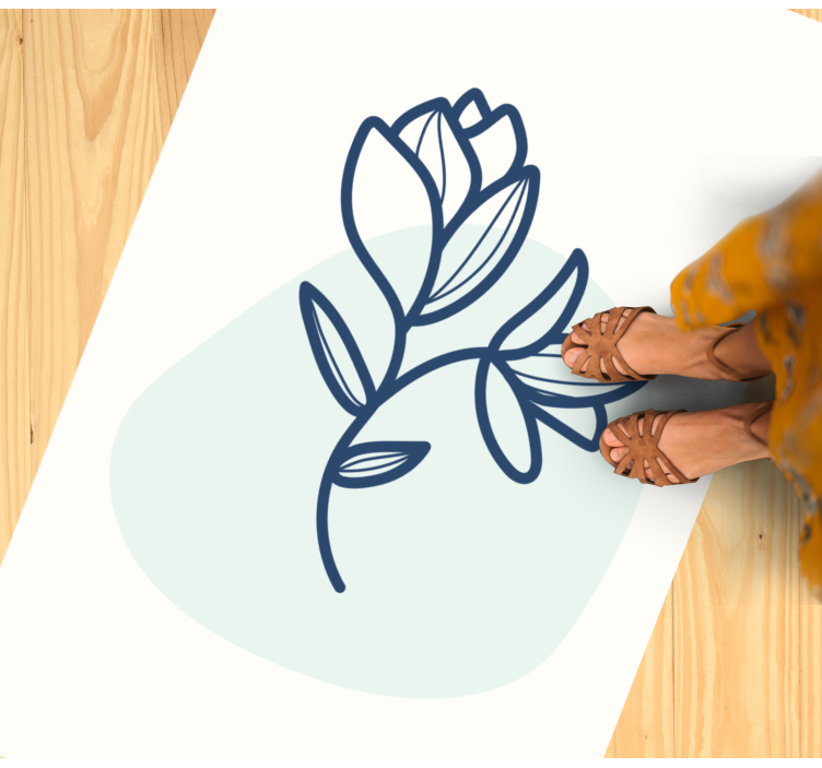 비닐 카펫 꽃과 식물 식물 윤곽 일러스트레이션 - TenStickers