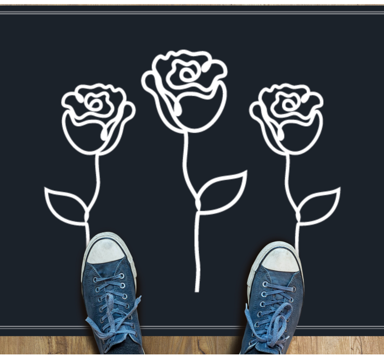 비닐 카펫 꽃과 식물 식물 스케치 표현 - TenStickers