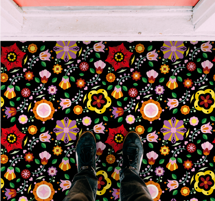 비닐 카펫 꽃과 식물 밝은 식물 일러스트레이션 - TenStickers