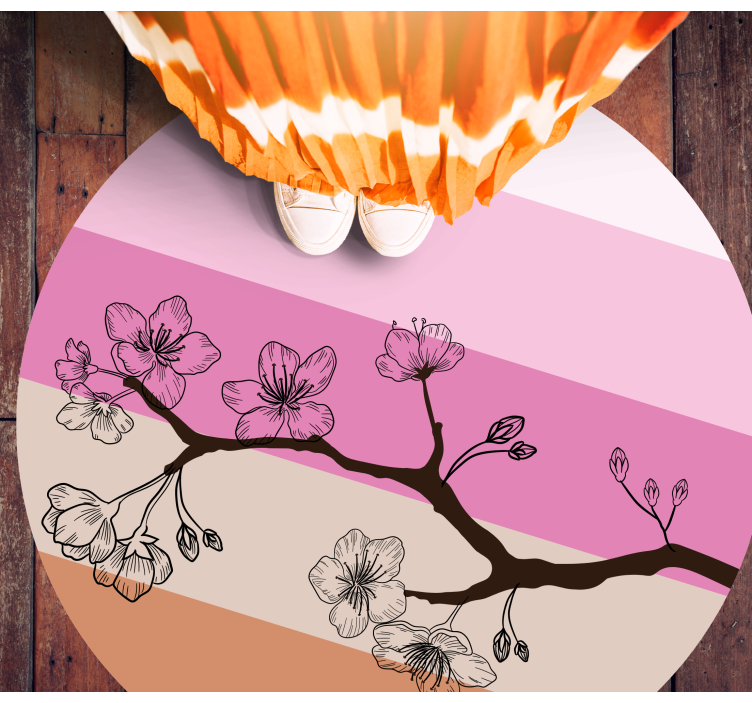 비닐 카펫 꽃과 식물 벚꽃의 우아함 - TenStickers