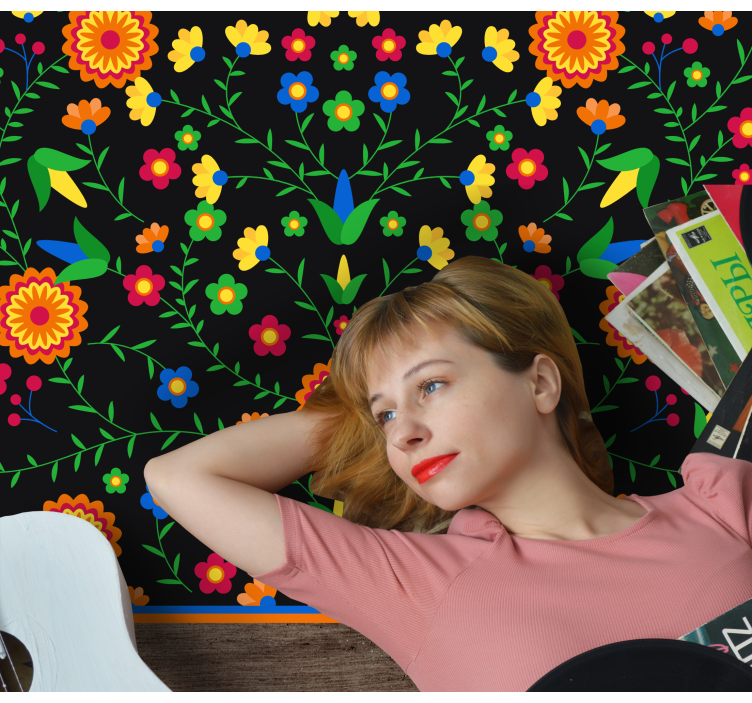 비닐 카펫 꽃과 식물 생동감 있는 모티프 - TenStickers