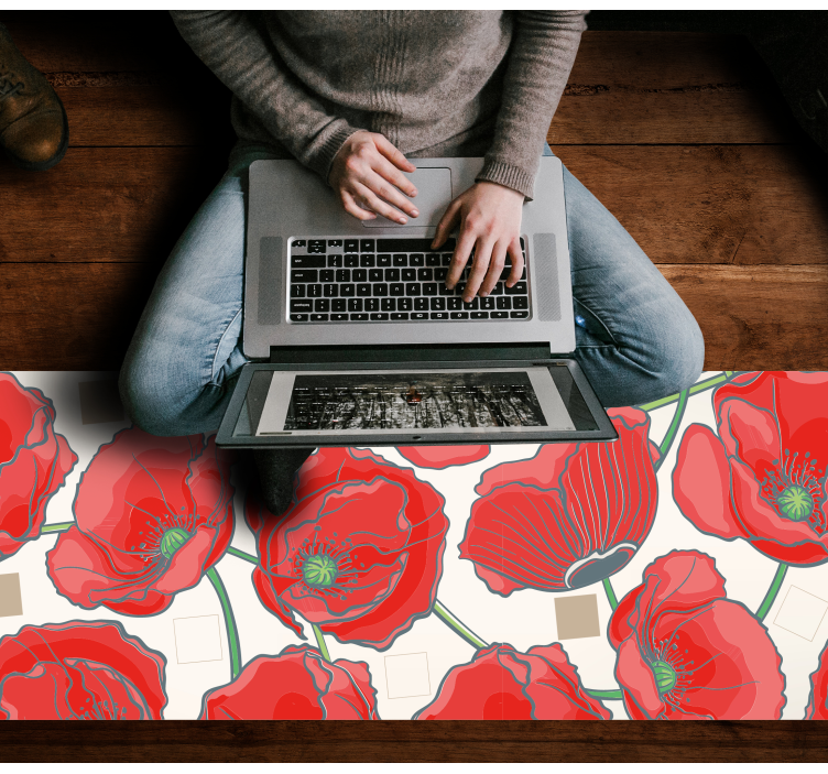 비닐 카펫 꽃과 식물 크림슨 블로섬 소피스티케이션 - TenStickers