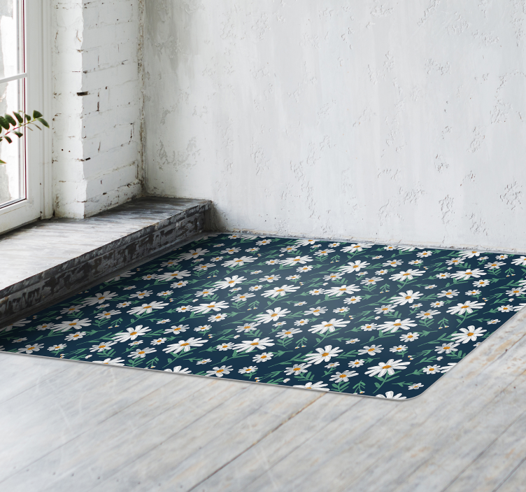 비닐 카펫 꽃과 식물 데이지 패턴 표면 - TenStickers