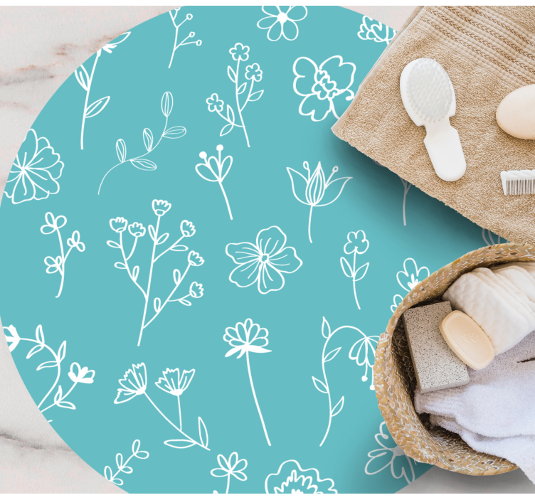 비닐 카펫 꽃과 식물 우아한 일러스트레이션 - TenStickers