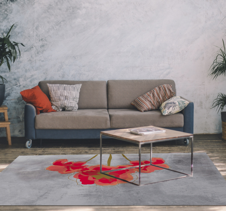 비닐 카펫 꽃과 식물 꽃무늬 트리오 - TenStickers