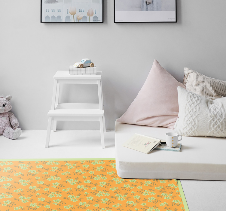 비닐 카펫 꽃과 식물 꽃 모티브 표면 - TenStickers