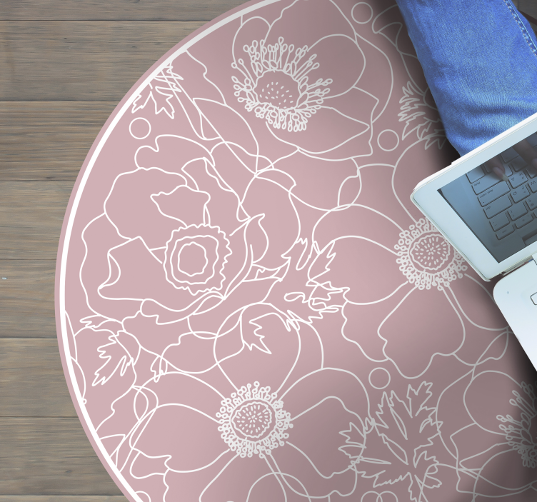 비닐 카펫 꽃과 식물 꽃무늬 모티브 - TenStickers