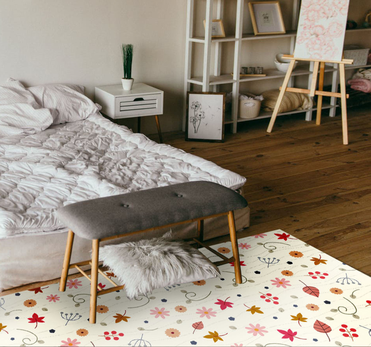 비닐 카펫 꽃과 식물 꽃무늬 액센트 - TenStickers