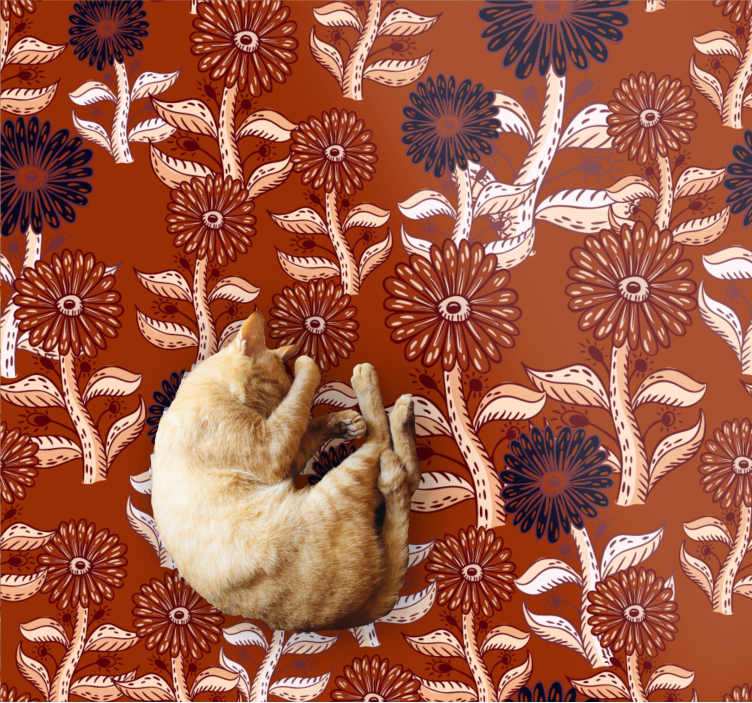 비닐 카펫 꽃과 식물 꽃무늬 조화 - TenStickers