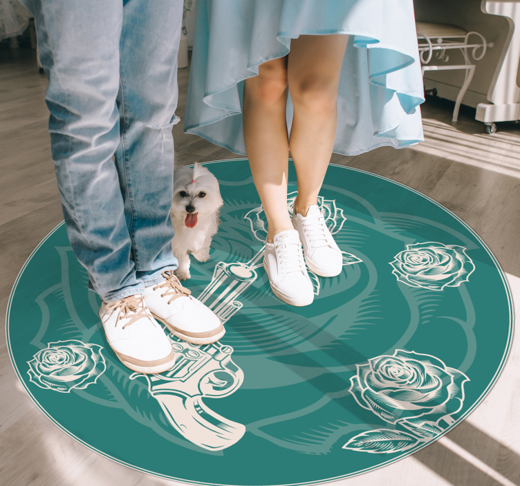 비닐 카펫 꽃과 식물 꽃 리볼버 - TenStickers