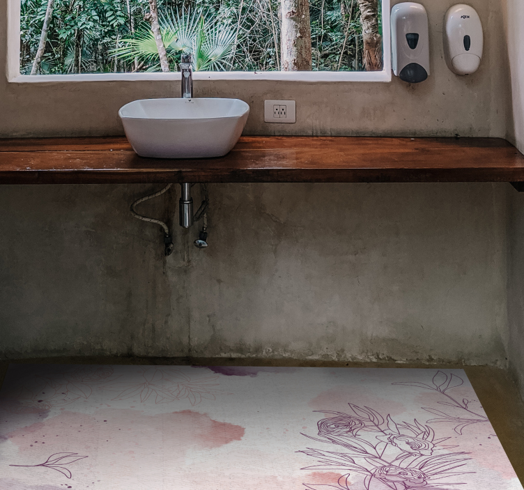 비닐 카펫 꽃과 식물 부드러운 꽃 강조 - TenStickers