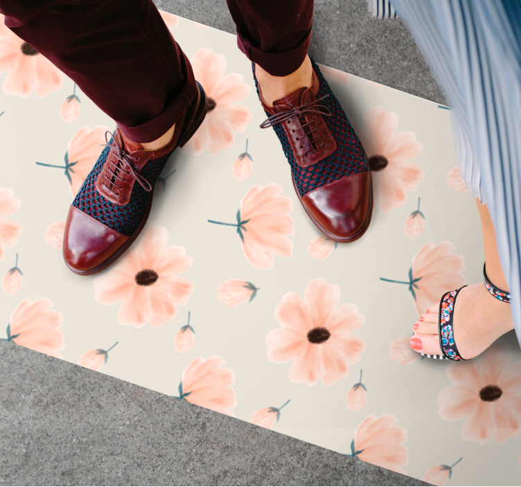 비닐 카펫 꽃과 식물 부드러운 모티프 - TenStickers