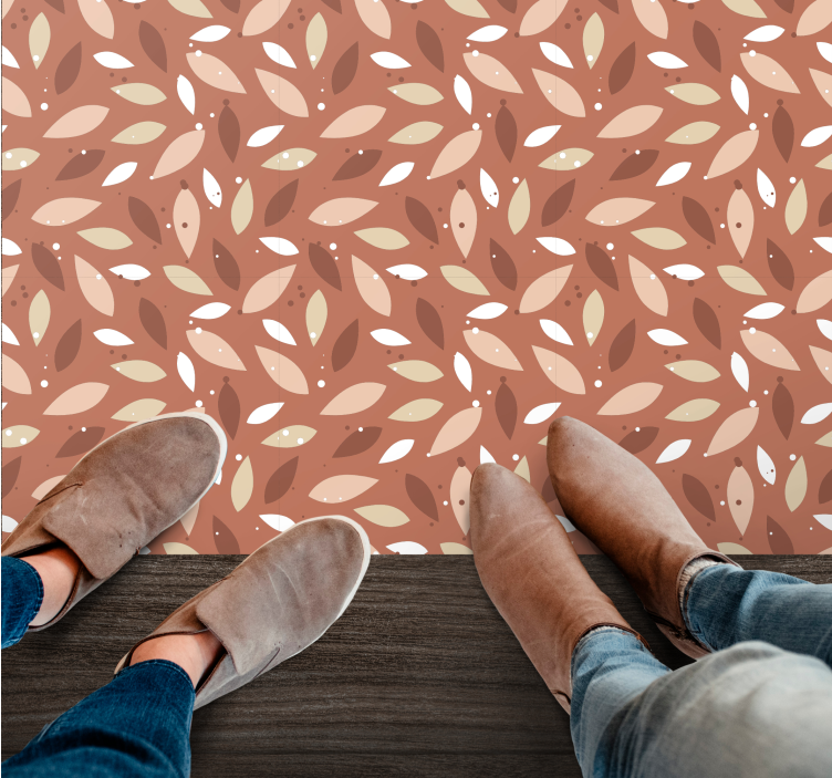 비닐 카펫 꽃과 식물 잎이 많은 패턴 - TenStickers