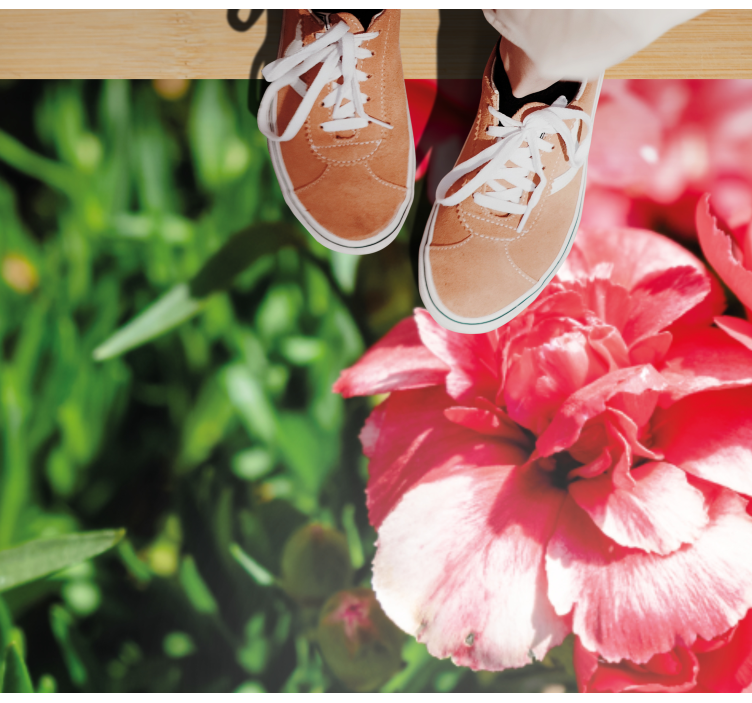 비닐 카펫 꽃과 식물 분홍색 꽃과 풀 - TenStickers