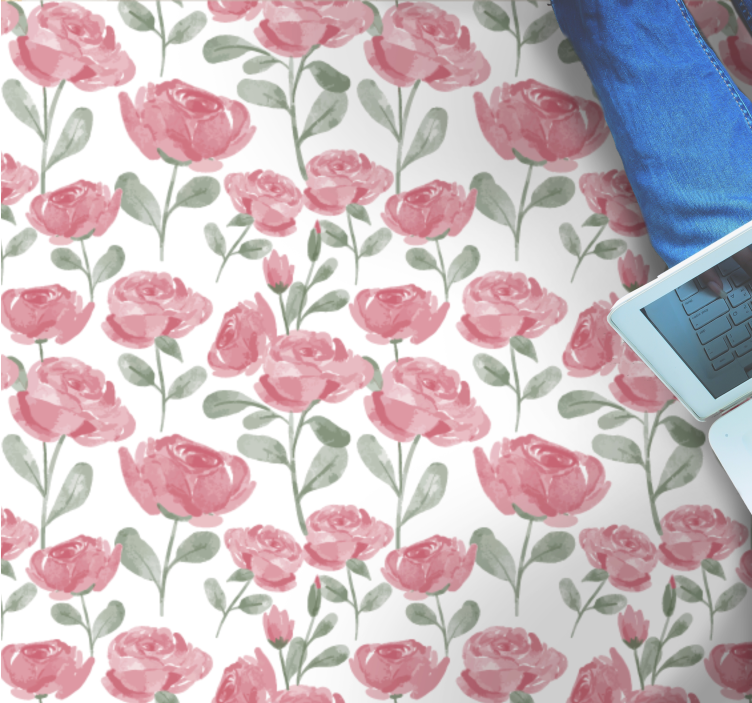 비닐 카펫 꽃과 식물 양귀비 식물 모티프 - TenStickers