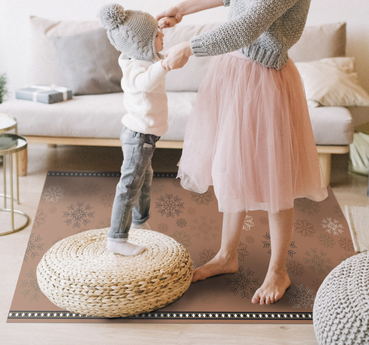 비닐 카펫 꽃과 식물 눈송이 모티브 - TenStickers