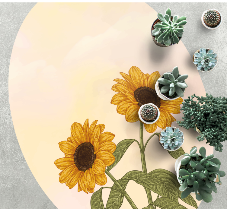 비닐 카펫 꽃과 식물 해바라기 포옹 - TenStickers