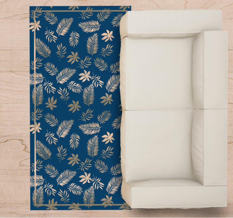 비닐 카펫 꽃과 식물 열대 나뭇잎 패턴 - TenStickers