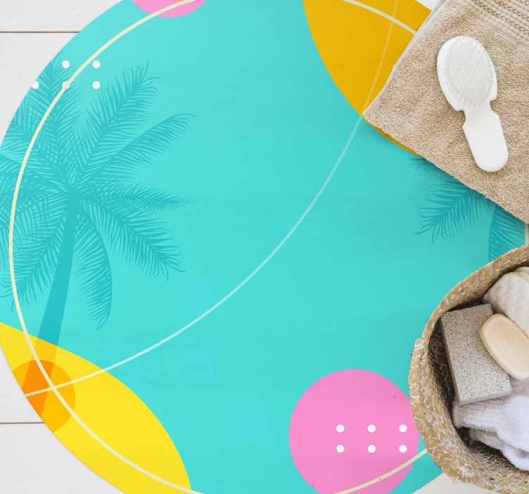 비닐 카펫 꽃과 식물 열대 야자 장식 - TenStickers