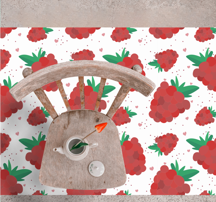 비닐 카펫 꽃과 식물 생생한 베리 패턴 - TenStickers