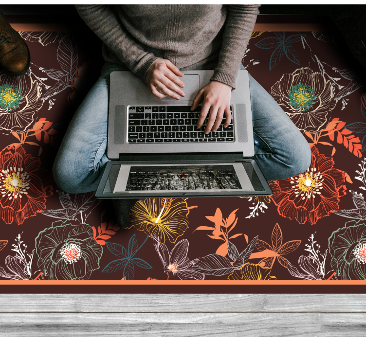 비닐 카펫 꽃과 식물 빈티지 폭발 디자인 - TenStickers