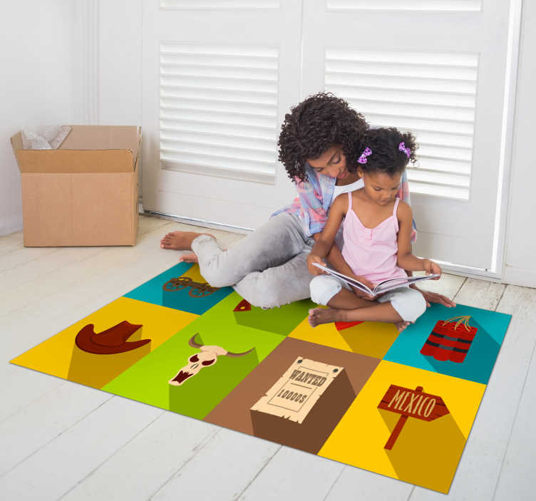 비닐 게임 카펫 서부 모험 - TenStickers