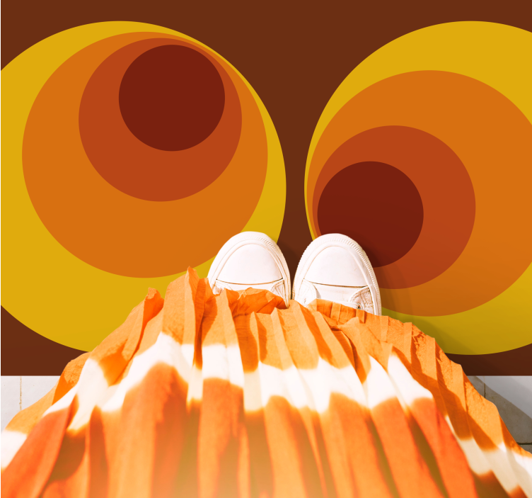 기하학적 효과 비닐 카펫 추상적인 기하학적 소용돌이 - TenStickers