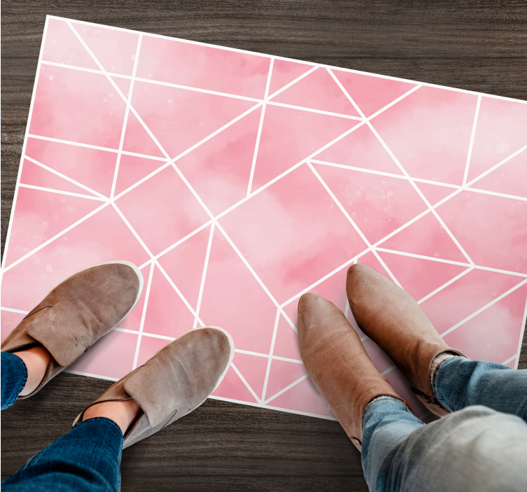 기하학적 효과 비닐 카펫 기하학적 핑크 패턴 - TenStickers