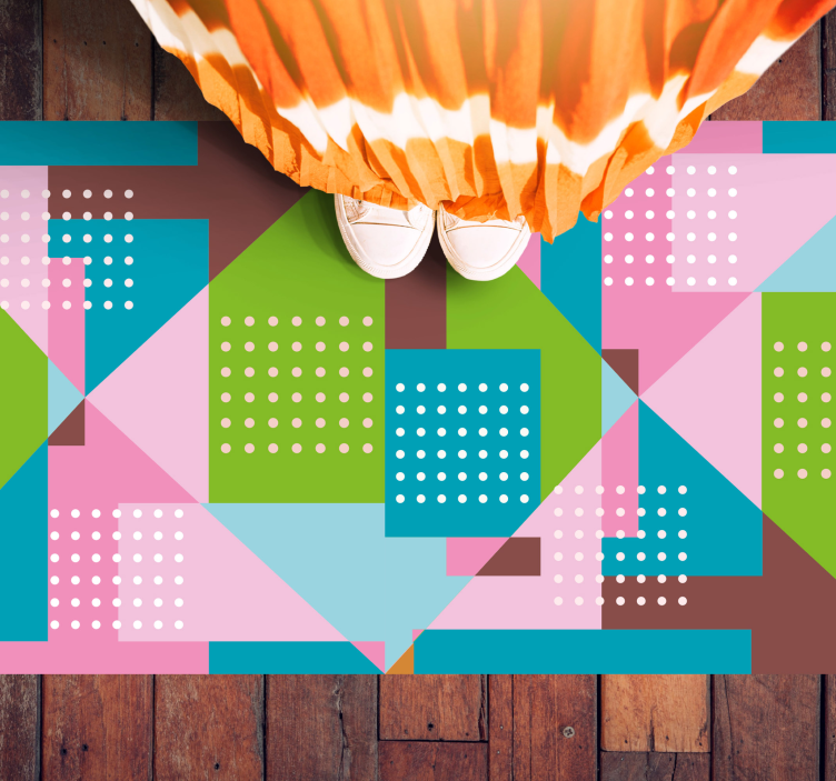 기하학적 효과 비닐 카펫 기하학적 모양 융합 - TenStickers