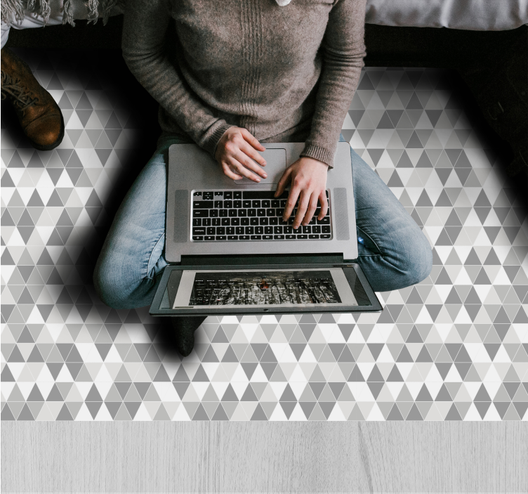 기하학적 효과 비닐 카펫 기하학적 삼각형 패턴 - TenStickers