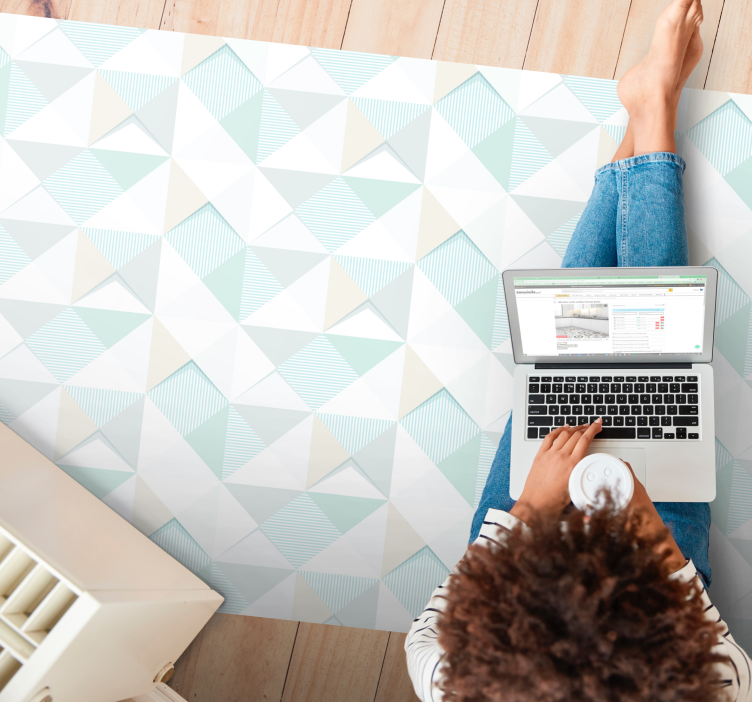 파스텔 여러 가지 빛깔의 다이아몬드 북유럽 깔개 - TenStickers