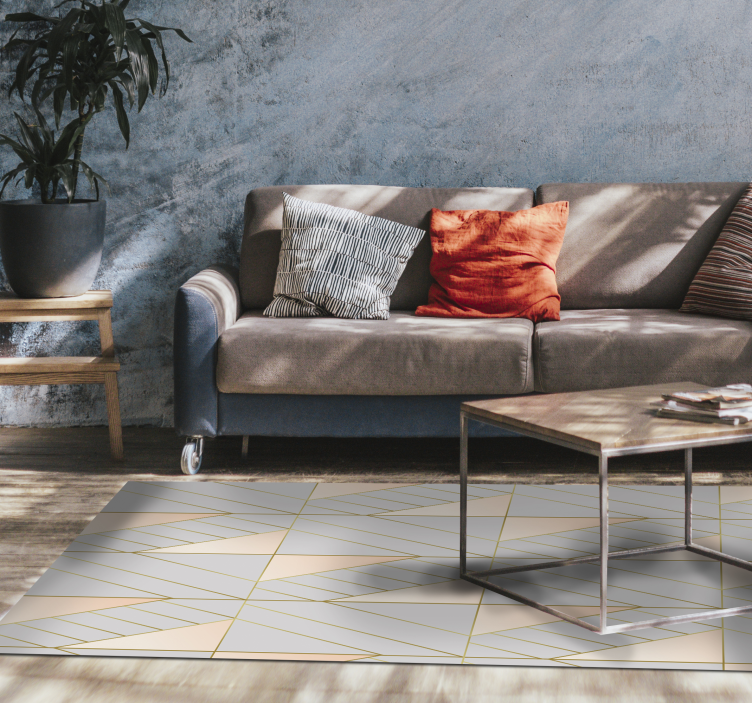 기하학적 효과 비닐 카펫 geometric Patterned - TenStickers