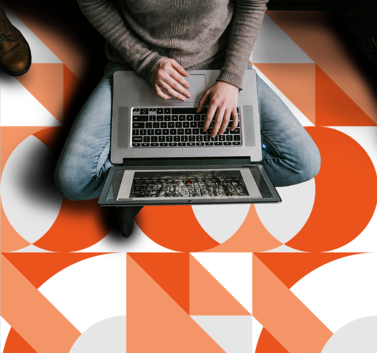 기하학적 효과 비닐 카펫 레트로 기하학적 요소 - TenStickers