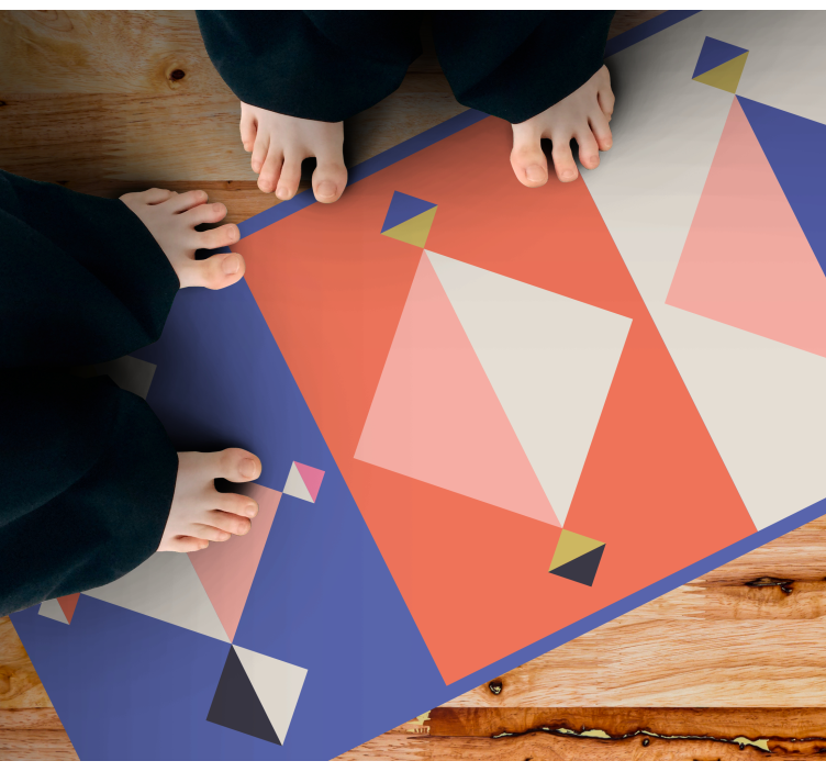 기하학적 효과 비닐 카펫 추상 현대 형태 - TenStickers