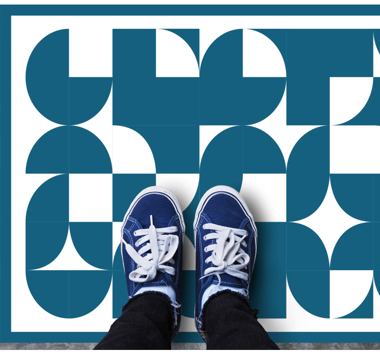 기하학적 효과 비닐 카펫 블루 추상 모티프 - TenStickers