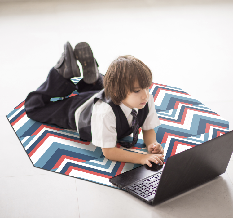 기하학적 효과 비닐 카펫 쉐브론 컬러블록 - TenStickers