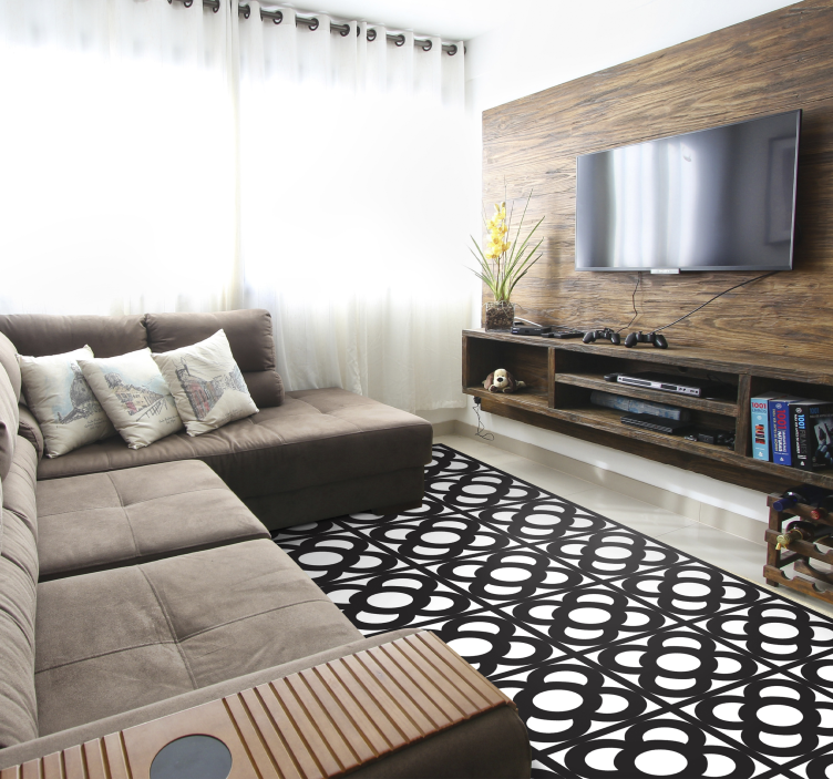 기하학적 효과 비닐 카펫 원형 모티브 - TenStickers