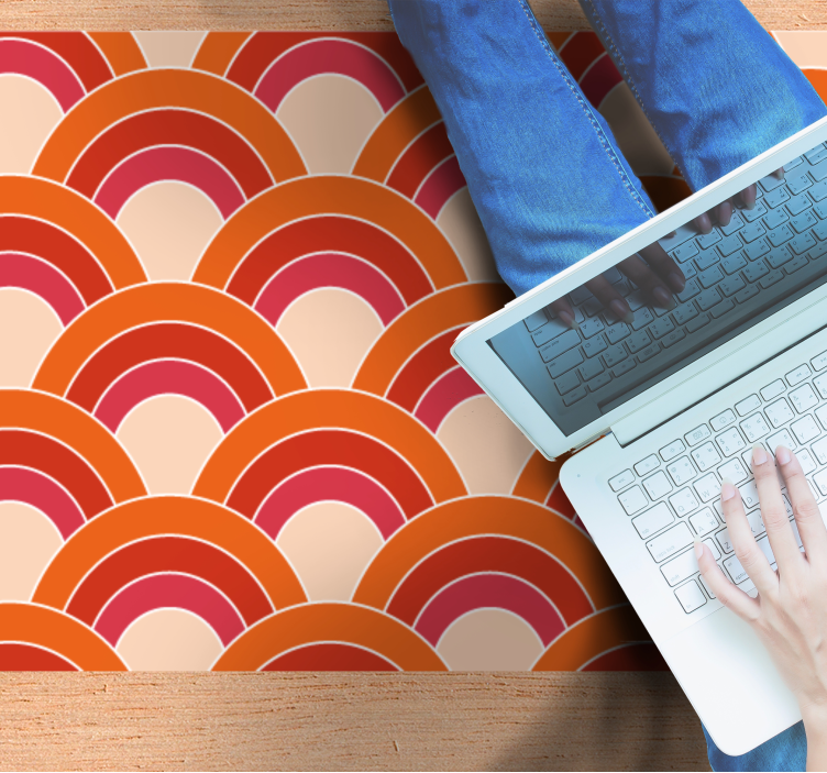 기하학적 효과 비닐 카펫 다채로운 아치형 패턴 - TenStickers