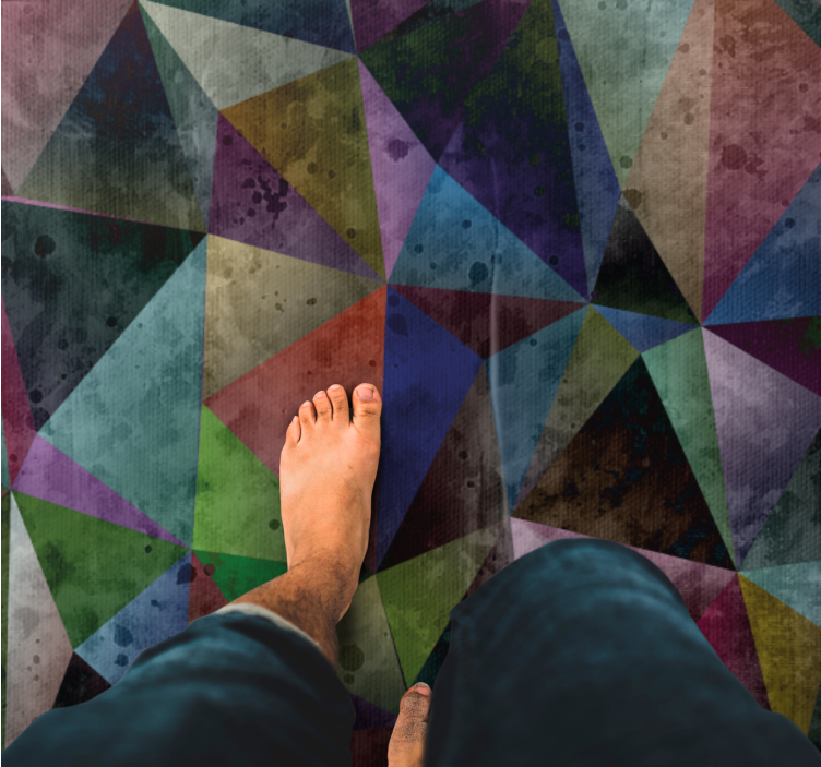 기하학적 효과 비닐 카펫 다채로운 삼각형 모자이크 - TenStickers