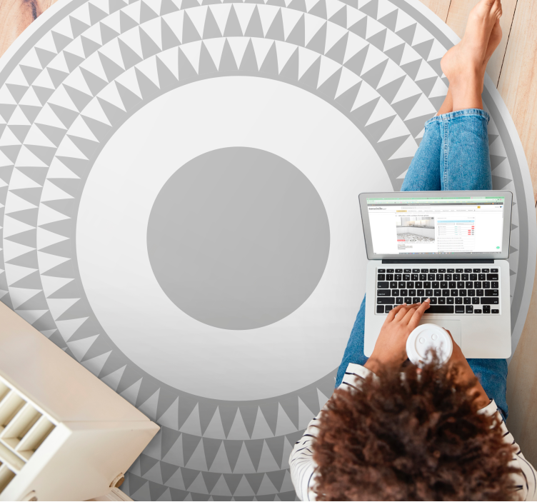 기하학적 효과 비닐 카펫 동심원 패턴 - TenStickers