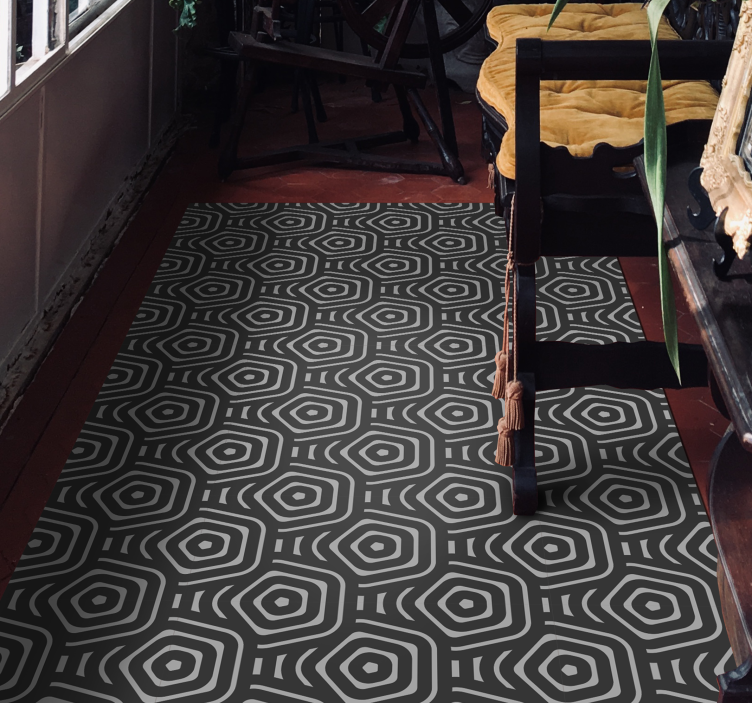 기하학적 효과 비닐 카펫 동심 다이아몬드 - TenStickers