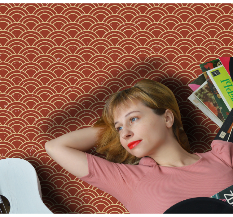 기하학적 효과 비닐 카펫 곡선 파형 패턴 - TenStickers