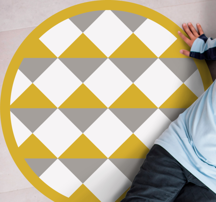 기하학적 효과 비닐 카펫 다이아몬드 패턴 원 - TenStickers